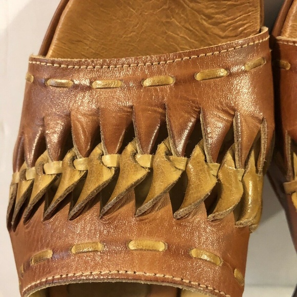 Pikolinos Brandy Brown Leather slip on slide wedge - Picture 5 of 7